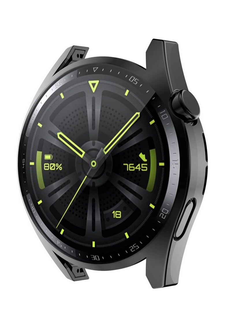 1PCS Flexible TPU Case for Huawei Watch GT3 46mm Durable Soft Bumper Cover with Screen Protector Shockproof Accessories Slim Fit Shell Smartwatch Protective Case - Image 4
