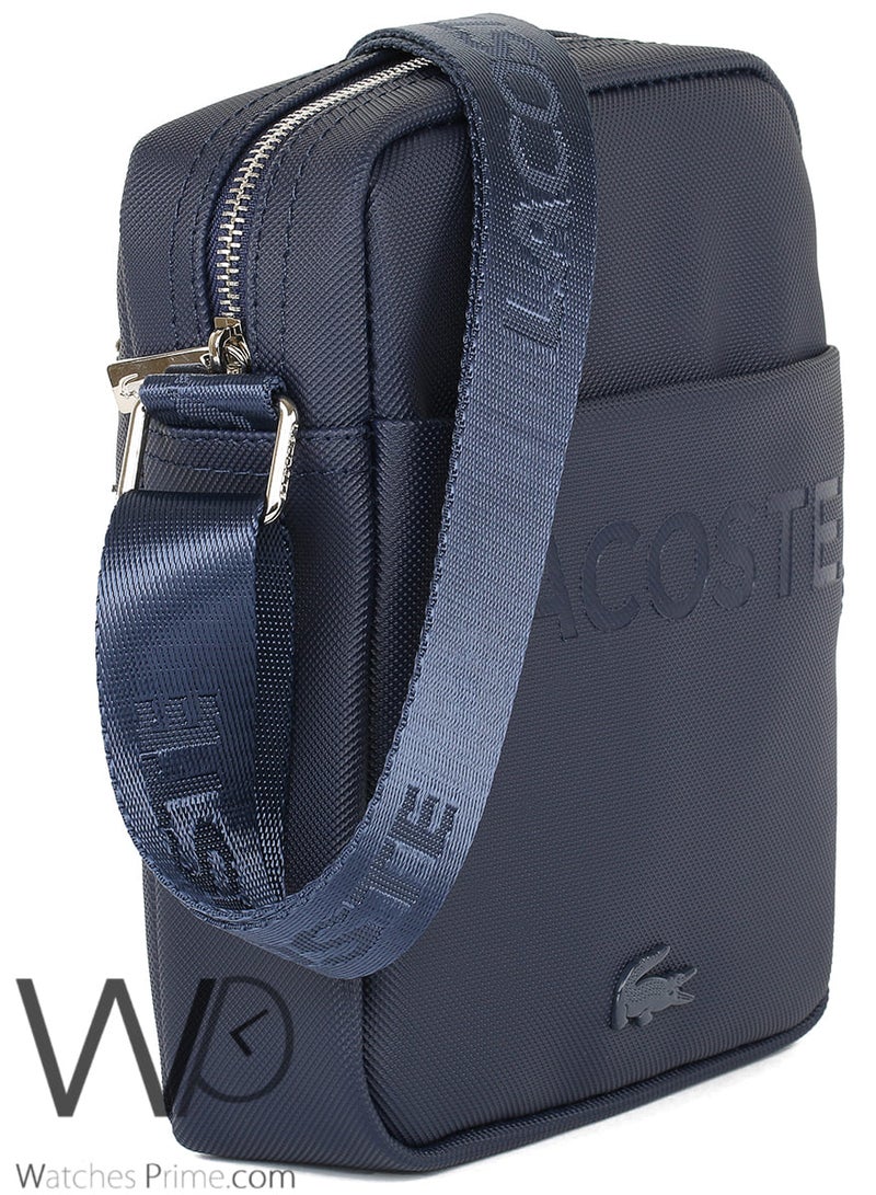 لاكوست حقيبة كتف لاكوست كروس للرجال شنطة باللون الأزرق الداكن - Image 4