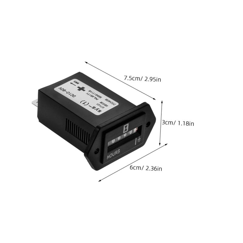 80V Mechanical Hour Meter Gauge Vehicle Timer Tool Wide Voltage Stable Construction - Image 3