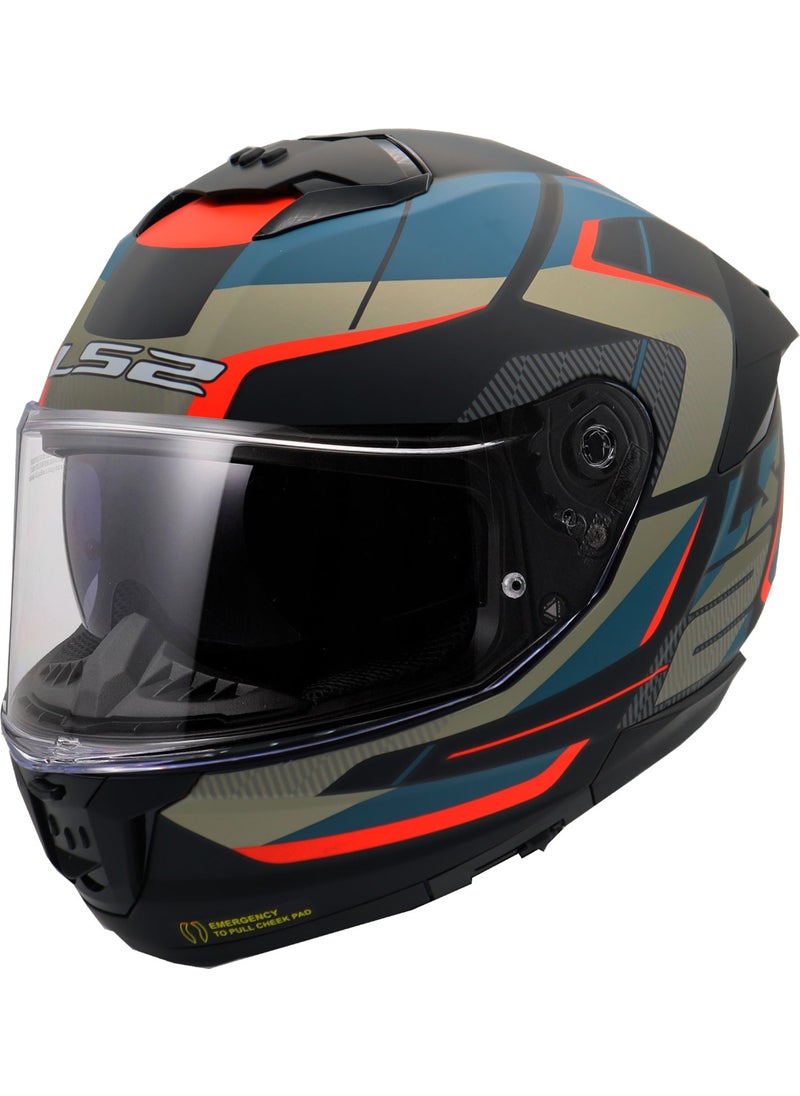 LS2 - Stream 2 Road Matte Black-Grey-Blue-Red Helmet - Image 1