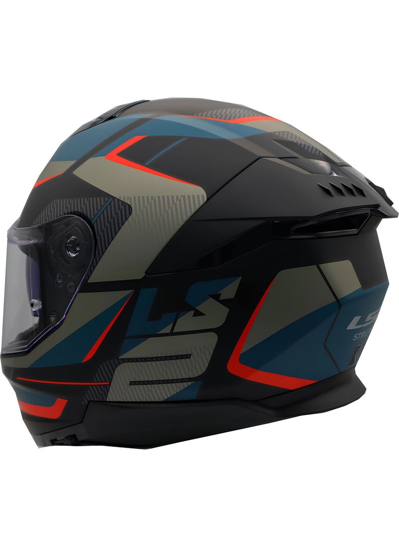 LS2 - Stream 2 Road Matte Black-Grey-Blue-Red Helmet - Image 1