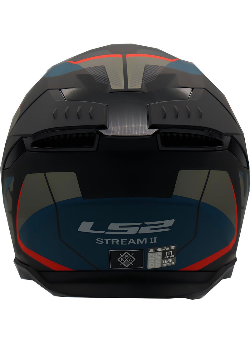 LS2 - Stream 2 Road Matte Black-Grey-Blue-Red Helmet - Image 1
