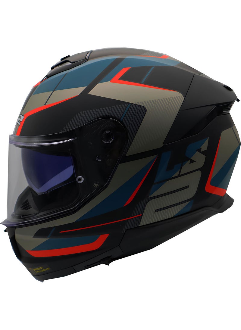 LS2 - Stream 2 Road Matte Black-Grey-Blue-Red Helmet - Image 1