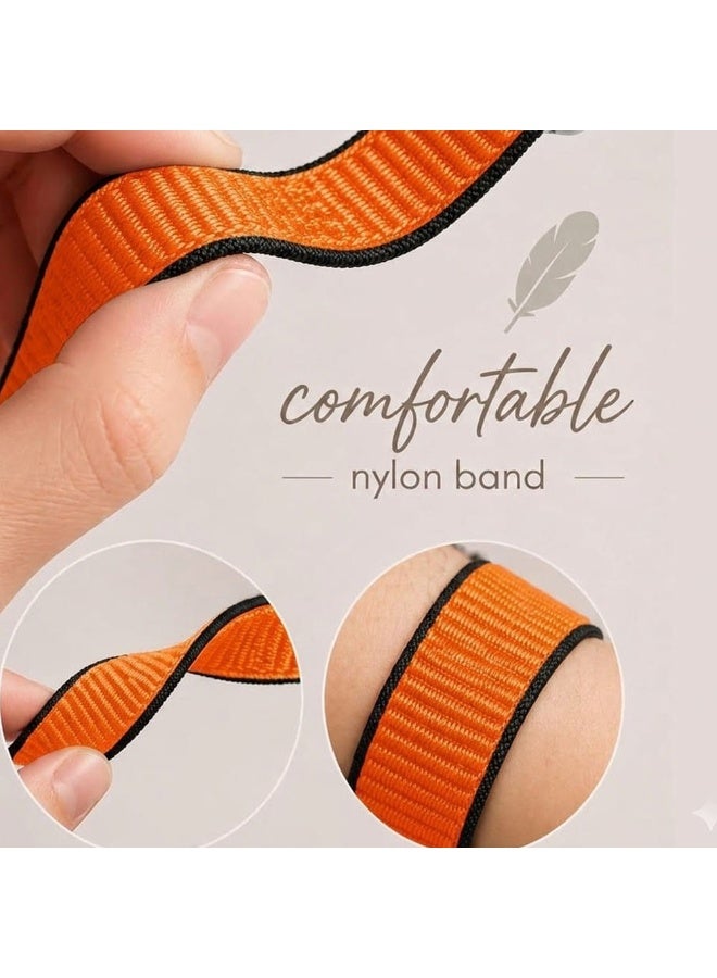 CATANES Breathable Nylon Sport Loop Band Compatible with Apple Watch 44mm 45mm 46mm 49mm for Women Men, iWatch Wrist Straps for Ultra 3 2, Se, Series 11 10 9 8 7 - sunset orange - Image 4
