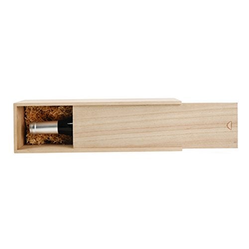 Twine Single Wooden Wine Gift Box with Sliding Lid, Champagne Gift Box, Perfect for Housewarming, Weddings, and Special Celebrations, Holds 1 Bottle, Wine Accessories, Paulownia Wood Storage Boxes - Image 5