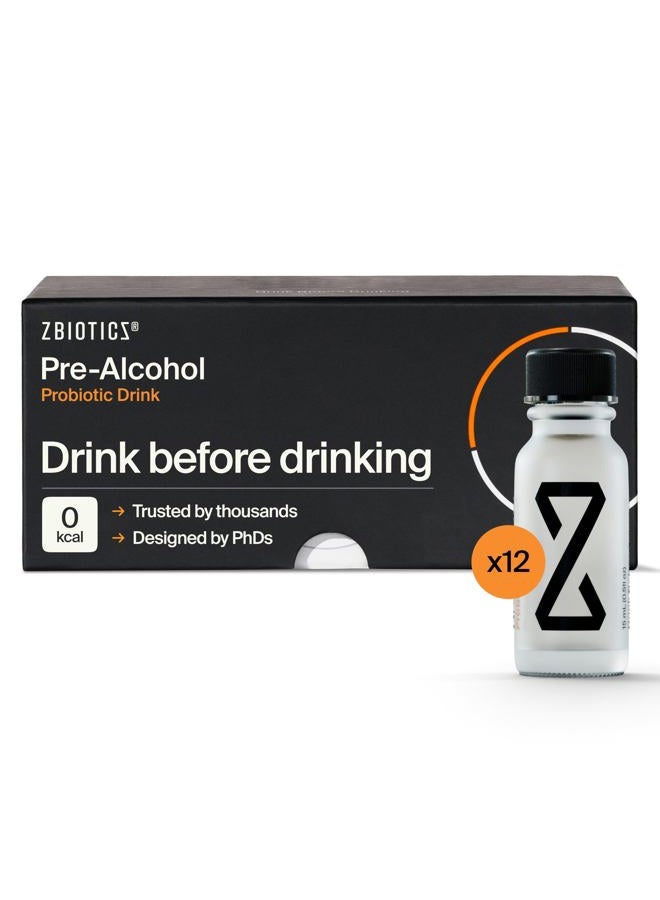 ZBiotics — Feel Better After Drinking, Wake Up Refreshed, Science-Backed, Patented Probiotic for Easier Mornings, Travel-Friendly, 12-Pack of 0.47 Fl Oz Bottles - Image 1