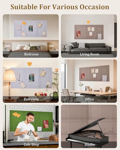 Rokeblau 48 x 32 inches Large Bulletin Board Decorative Felt Pin Board 035 Thick Foldable Photo Display Board with SelfAdhesive Tape Vision Board for School Home Kitchen Office Walls Camel - Image 3