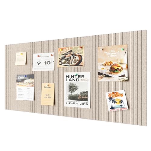 Rokeblau 48 x 32 inches Large Bulletin Board Decorative Felt Pin Board 035 Thick Foldable Photo Display Board with SelfAdhesive Tape Vision Board for School Home Kitchen Office Walls Camel - Image 1