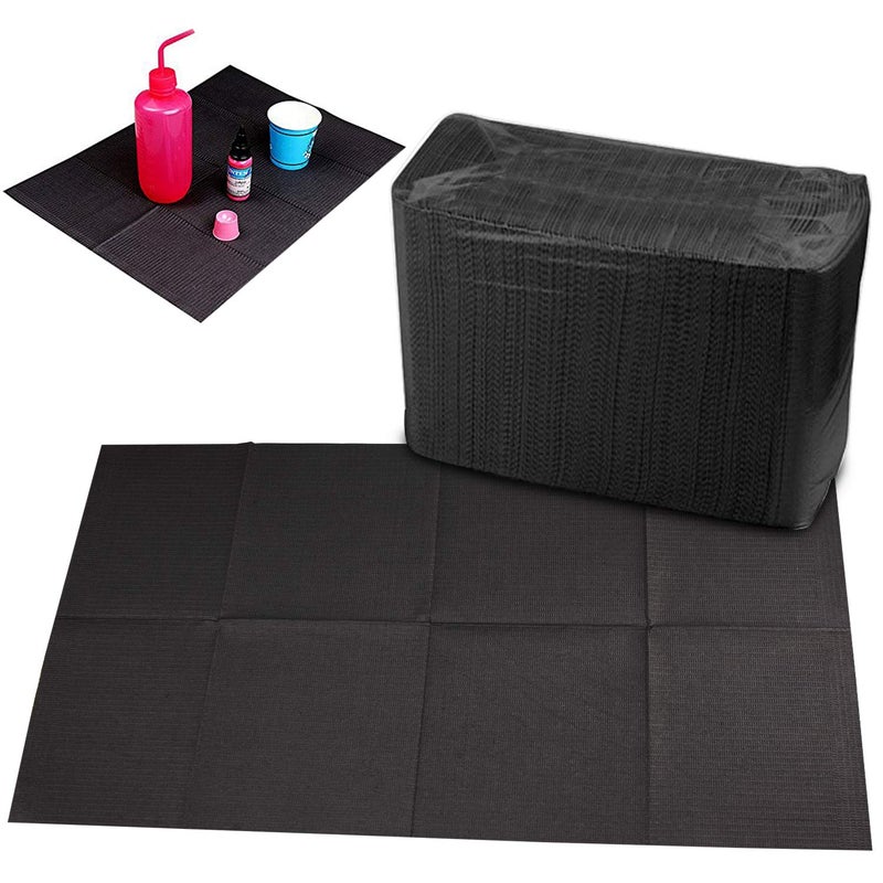 Hisight Disposable Dental Bibs Sheets Cloths Tattoo Table Covers Clean PadUnderpad Hygiene Personal Tattoo Bib Waterproof Tattoo TableCloth Tattoo Supply Sheet 125pcs13 X 17 Black 125 Pcs