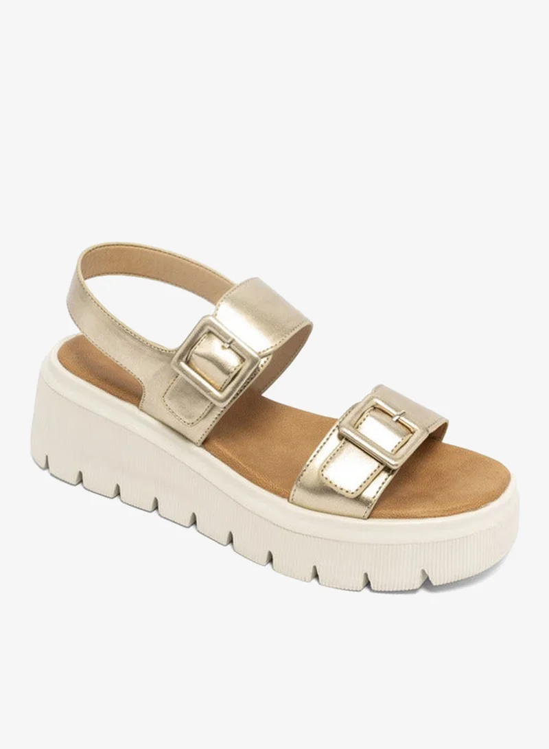 Buckle Accent Sandals with Platform Heels