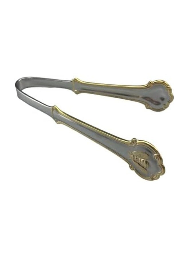 Wallace Napoleon Bee Gold Accent Ice Tong, 6-Inch, Silver - Image 1