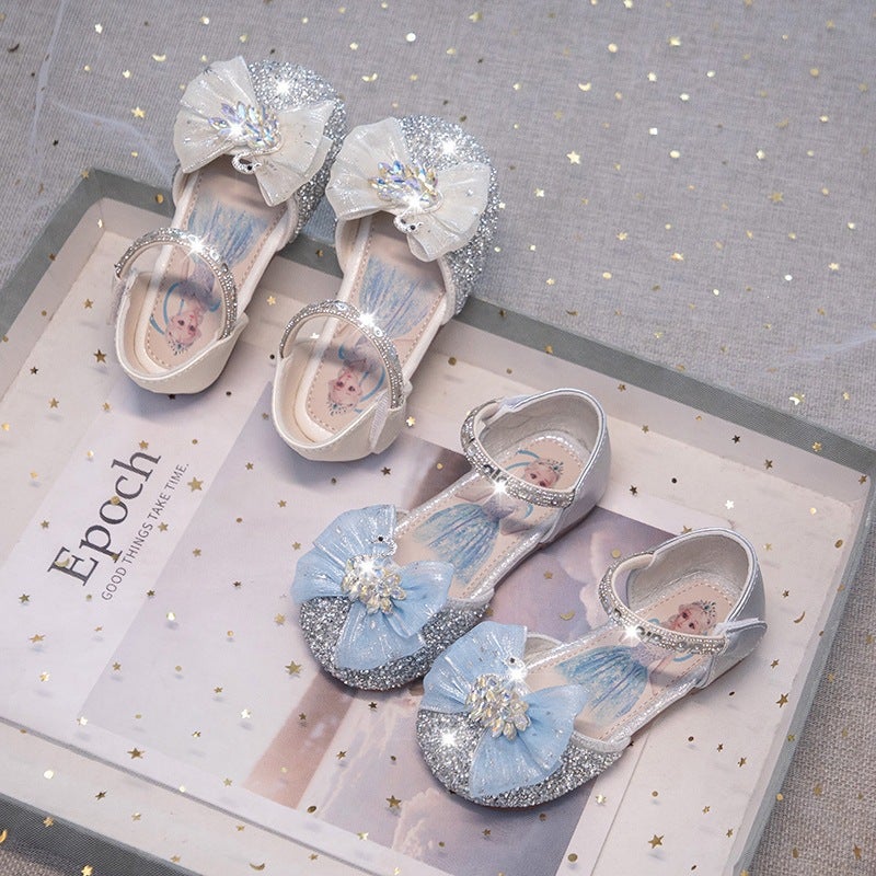 Girls'' Closed-Toe Sandals 2026Kids Spring Children''s Breathable Flat Shoes for Girls, Shiny Hollow Sandals - Image 4