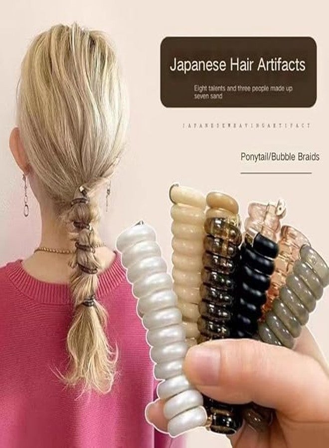 FICTIOUS Spiral Hair Ties for Women No Damage Coil Hair Ties for Girls Hair Scrunchies Telephone Wire Hair Tie Elastic Hair Bands Ponytail Holders Telephone Line Hairties, 3 pc. - Image 3