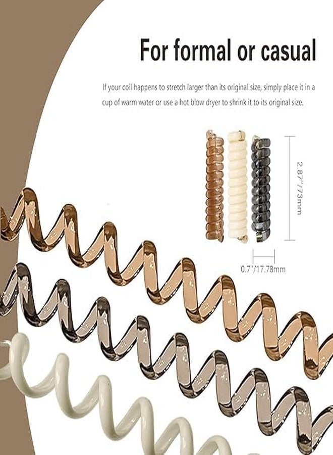 FICTIOUS Spiral Hair Ties for Women No Damage Coil Hair Ties for Girls Hair Scrunchies Telephone Wire Hair Tie Elastic Hair Bands Ponytail Holders Telephone Line Hairties, 3 pc. - Image 4