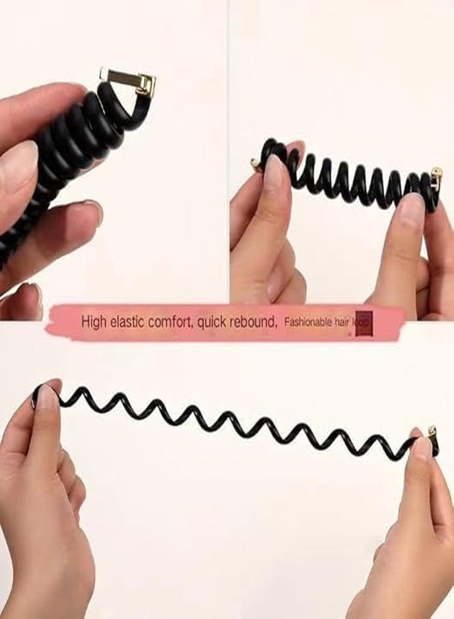 FICTIOUS Spiral Hair Ties for Women No Damage Coil Hair Ties for Girls Hair Scrunchies Telephone Wire Hair Tie Elastic Hair Bands Ponytail Holders Telephone Line Hairties, 3 pc. - Image 5