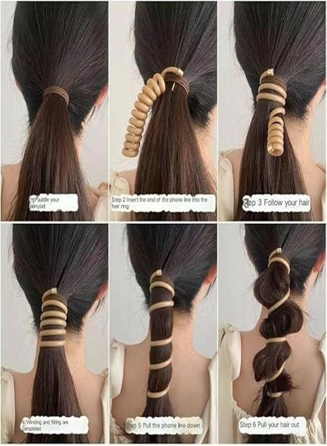 FICTIOUS Spiral Hair Ties for Women No Damage Coil Hair Ties for Girls Hair Scrunchies Telephone Wire Hair Tie Elastic Hair Bands Ponytail Holders Telephone Line Hairties, 3 pc. - Image 2