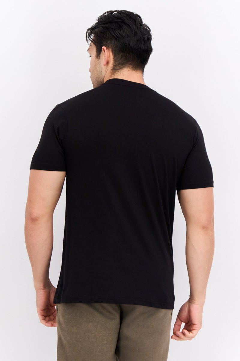 LOTTO Men Sportswear Fit Short Sleeve Outdoor T Shirt, Black - Image 3