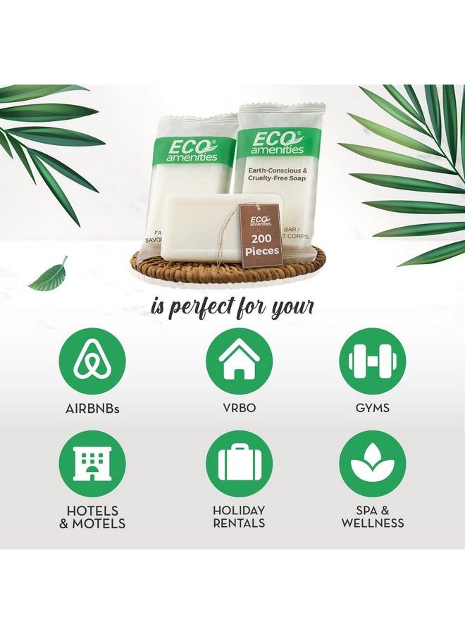 ECO Amenities Bar Soap Bulk - 200 Pack, 0.5 Oz Travel Size Soap Bars - Individually Wrapped Hotel Soap - Great For Vacation Rental And Airbnb Toiletries Or Hygiene Kits Supplies - Image 2