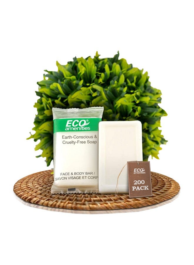 ECO Amenities Bar Soap Bulk - 200 Pack, 0.5 Oz Travel Size Soap Bars - Individually Wrapped Hotel Soap - Great For Vacation Rental And Airbnb Toiletries Or Hygiene Kits Supplies - Image 1