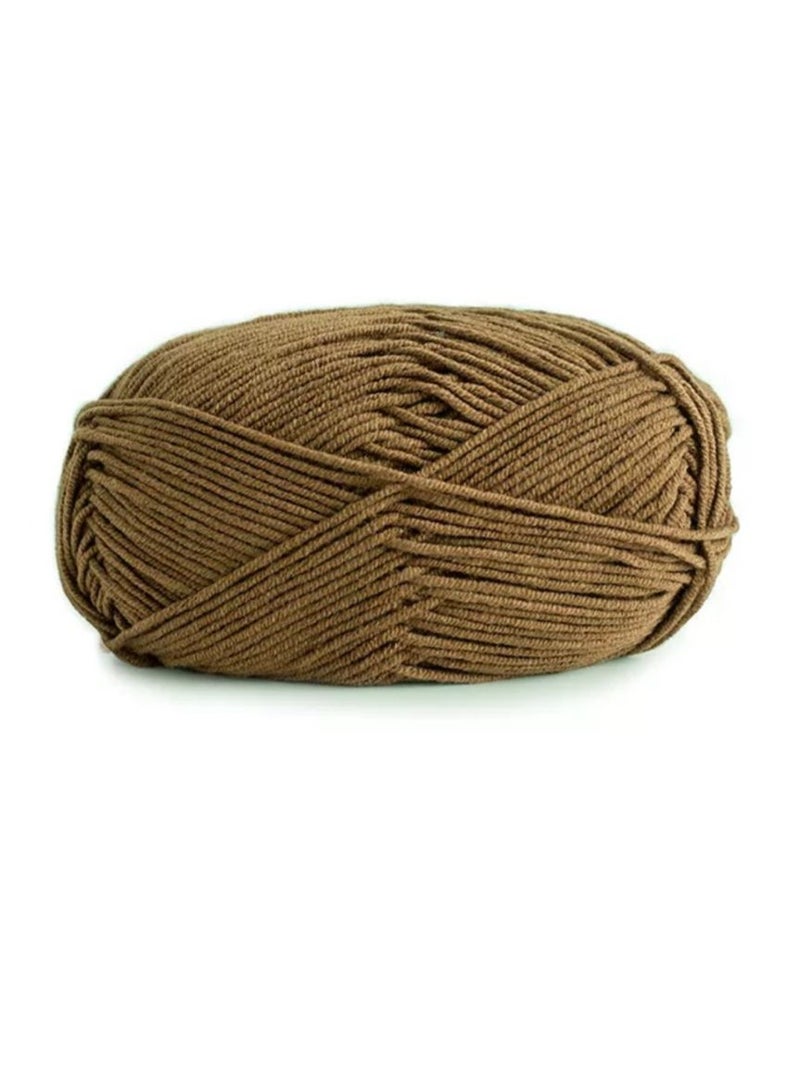 Generic Crochet and knitting yarn, 4-ply combed Cotton & Acrylic Fiber 50g,(34# coffee brown)