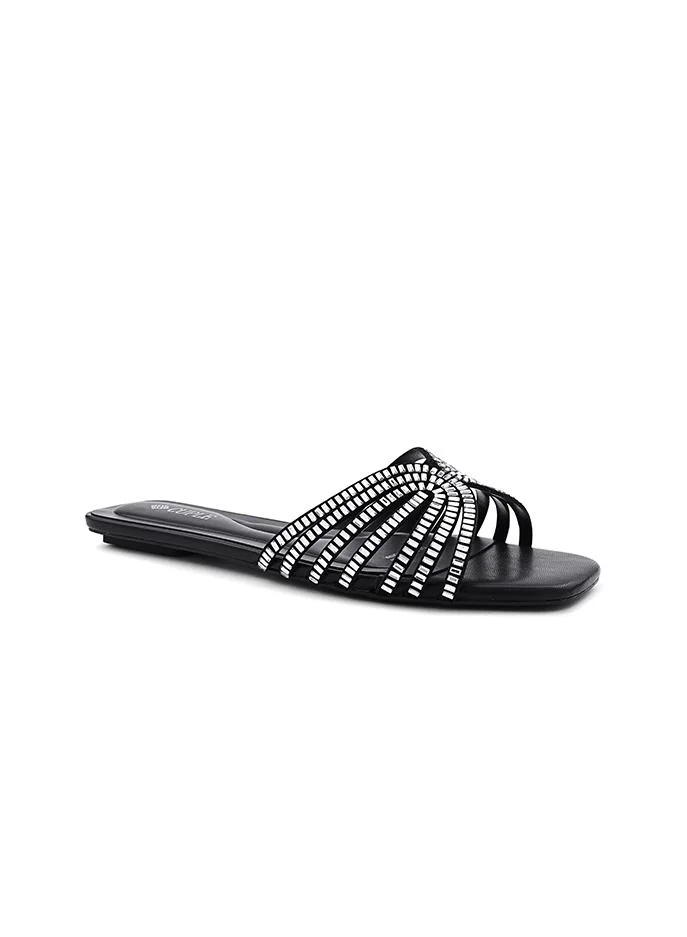 كابلي Cuple Embellished Multi Strap Flat Slides