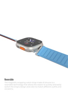 blupebble Silicone Reversible Magnetic Strap for Apple Watch Ultra 49/45/44/42MM Compatible with Series 8 | 7 | 6 | 5 | 4 | 3 | SE  - Image 4