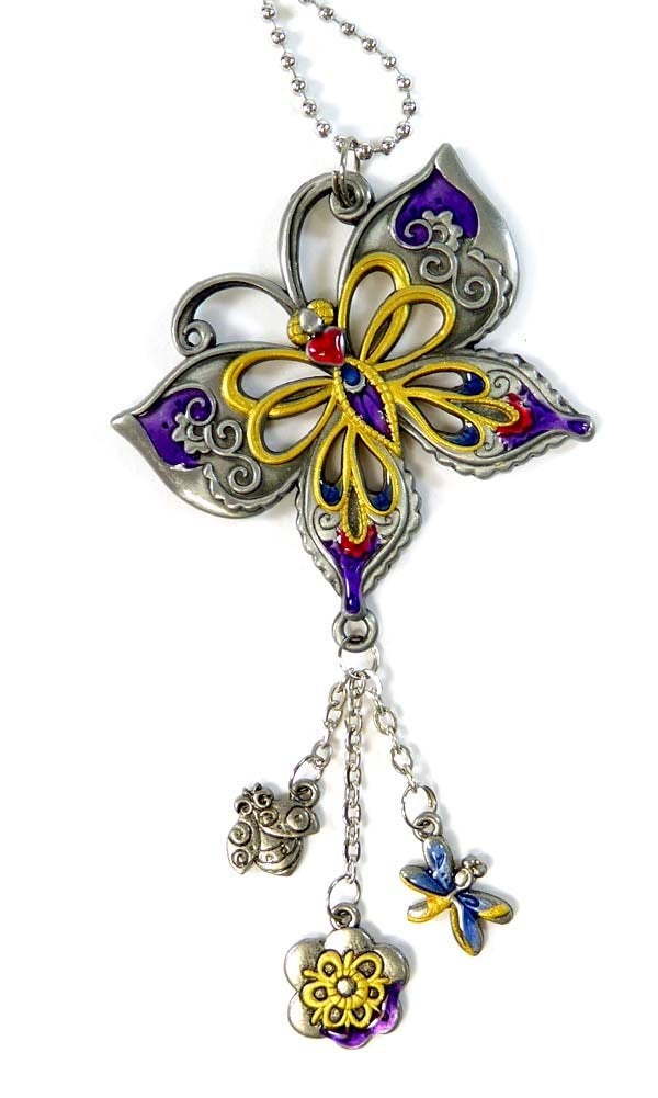 Ganz Car Charm Zinc Garden Butterfly Multicolor - Image 2
