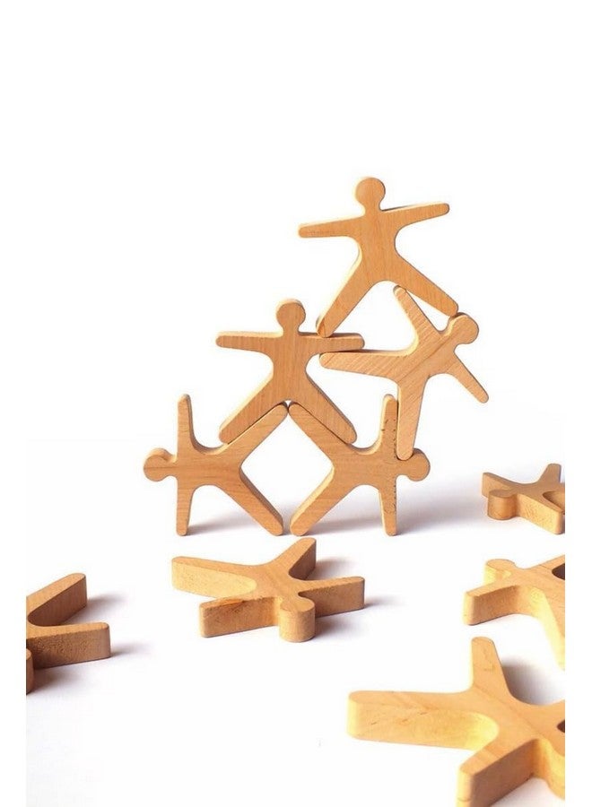 MAYUMI Toys Wooden Stacking Balancing Game, People Shaped Blocks, Storage Box Included (15 People Shapes) - Image 2