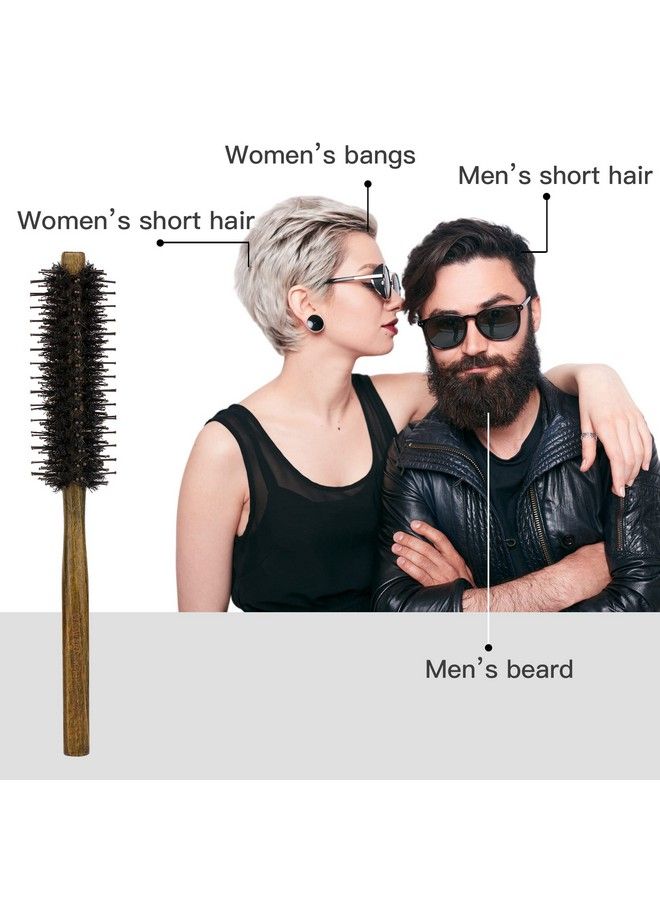 Perfehair Small Round Hair Brush With Boar & Nylon Bristle 1.4 Inch Mini Rolling Circular Hairbrush For Blow Drying Curling Styling Fine Thin Short Hair Bangs Beard - Image 5