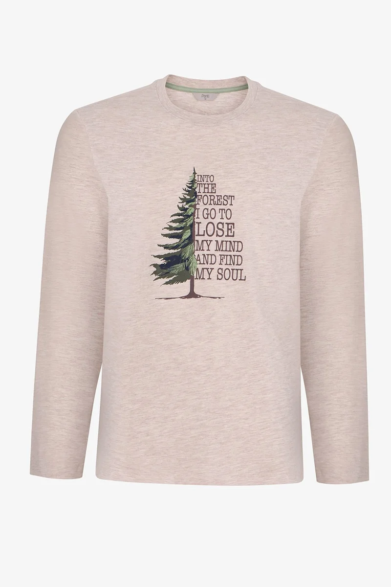 بنتي PENTI Men's Pine Forest Plaid Long Sleeve Pajama Set