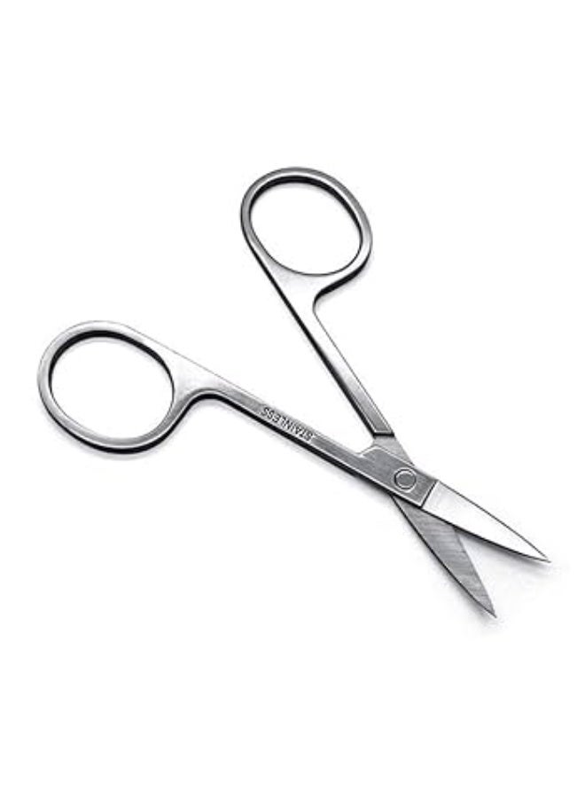 maya jewelry Stainless Steel Scissor with Curved Sharp Edge Blades for Eyebrow, Facial Hairs and Eyelashes 1PC - Image 3