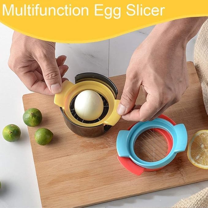 LUCC1N 3 in 1 Egg Slicer for Hard Boiled Eggs Dishwasher Safe Egg CutterDurable 304 Stainless Steel Wires Easy to Clean TimeSaving Multi Colours - Image 2