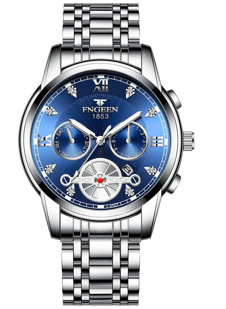 فنجين ساعات رجالية فاخرة، ساعة رياضية مقاومة للماء حتى 30 متر، ساعة يد مرصعة بالألماس - Image 2