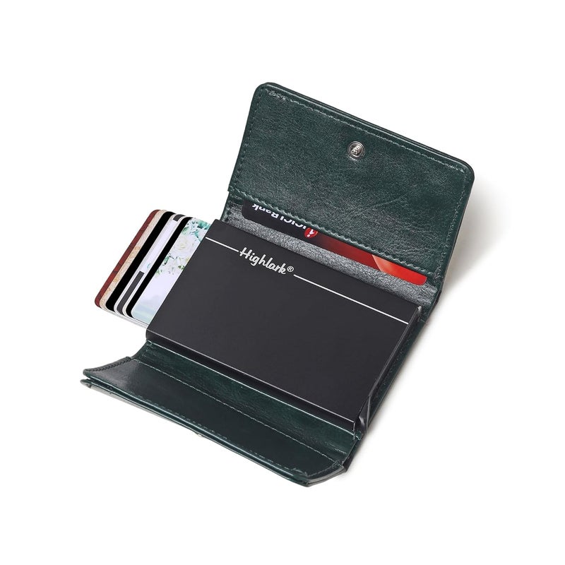 Highlark ® Luxury Leather Pop-Up Card Holder for Men & Women | RFID Blocking Classic & Minimalist Design | Slim Card Holder Wallet with Quick Access - Image 1