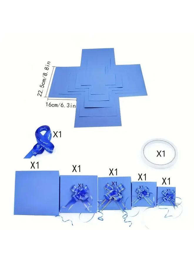 Created Sapphire Blue Multi Compartment Surprise Gift Box For Birthdays Weddings Proposals Party Favors - Image 4