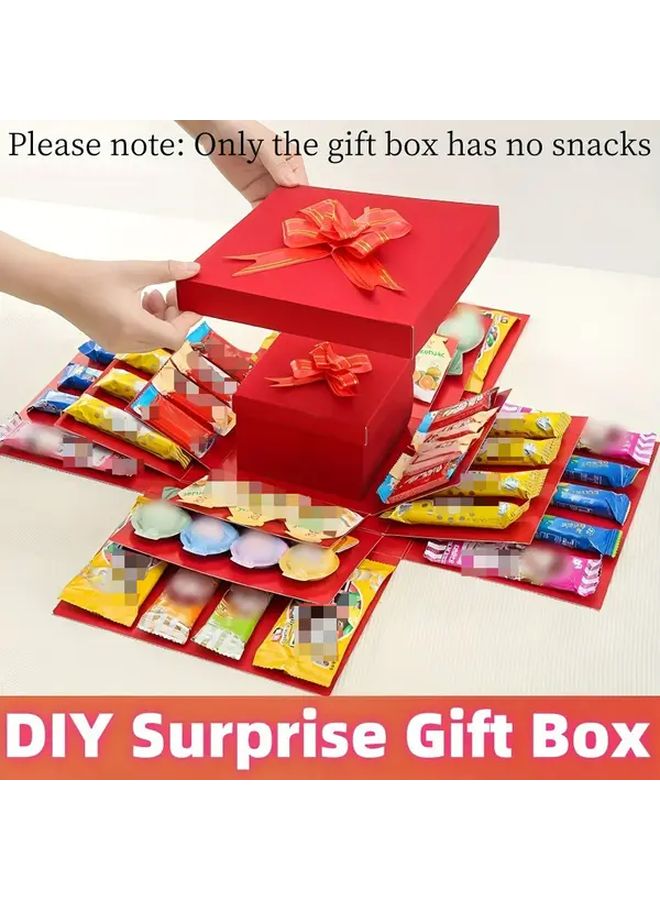Created Sapphire Blue Multi Compartment Surprise Gift Box For Birthdays Weddings Proposals Party Favors - Image 1