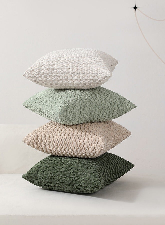 Set of 4 Pillow Covers, Throw Pillow Covers, Short Plush Cushion Covers, Decorative Solid Colour Cushion Covers 45cm x 45cm for Living Room Sofa Cushions - Image 2