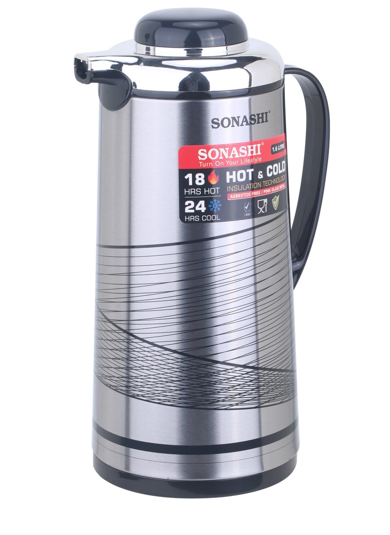 SONASHI 1.3L Vacuum Flask for Hot & Cold Beverages | Portable Thermos for Keeping Hot/Cold 18 & 24 Hours Retention | Easy to Clean | Ideal for Outings | Thermos/Vacuum Flask SVF-1300  - Image 2