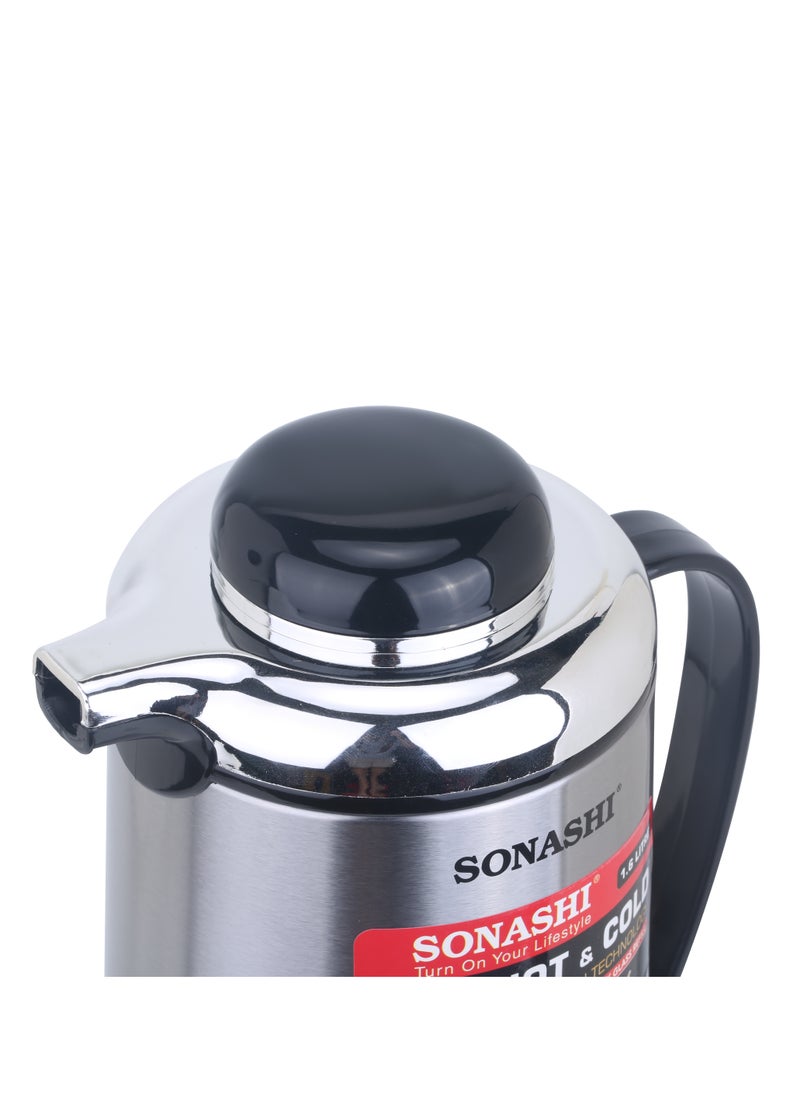 SONASHI 1.3L Vacuum Flask for Hot & Cold Beverages | Portable Thermos for Keeping Hot/Cold 18 & 24 Hours Retention | Easy to Clean | Ideal for Outings | Thermos/Vacuum Flask SVF-1300  - Image 5