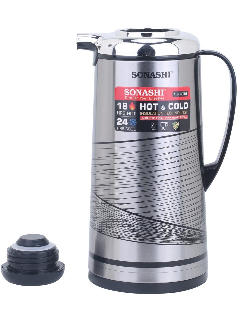 SONASHI 1.3L Vacuum Flask for Hot & Cold Beverages | Portable Thermos for Keeping Hot/Cold 18 & 24 Hours Retention | Easy to Clean | Ideal for Outings | Thermos/Vacuum Flask SVF-1300  - Image 4