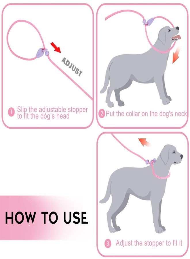 viunimo Slip Lead 6 FT Dog Training Leash - 6 Color Slip Leads for Medium Dogs - No Pull Dog Leash (Pink) - Image 5