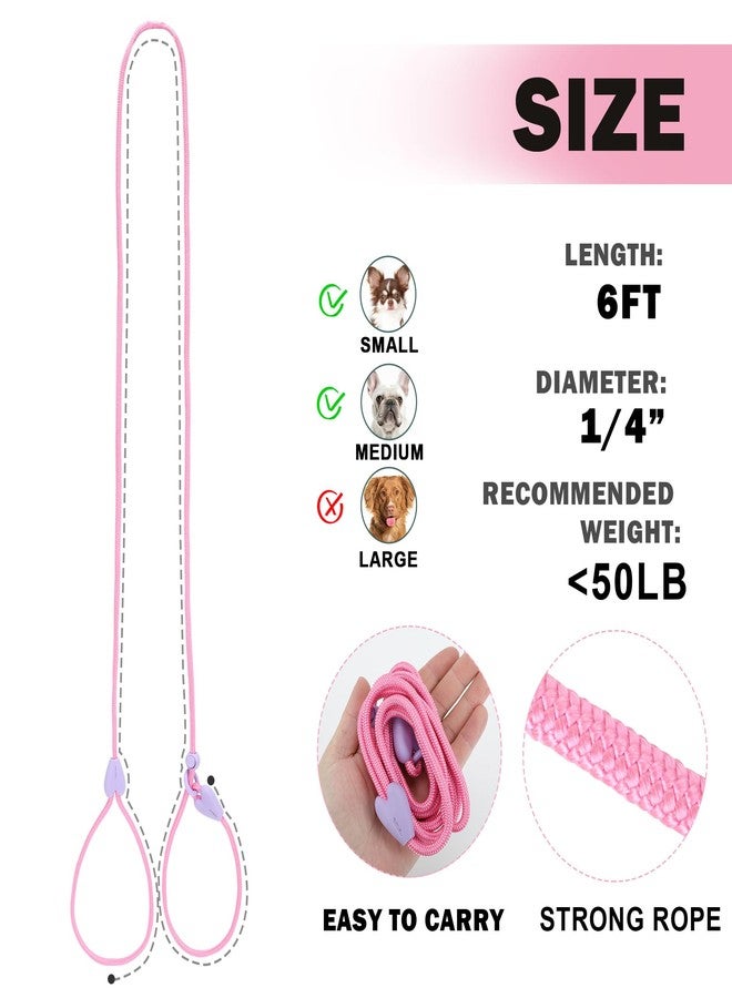 viunimo Slip Lead 6 FT Dog Training Leash - 6 Color Slip Leads for Medium Dogs - No Pull Dog Leash (Pink) - Image 4