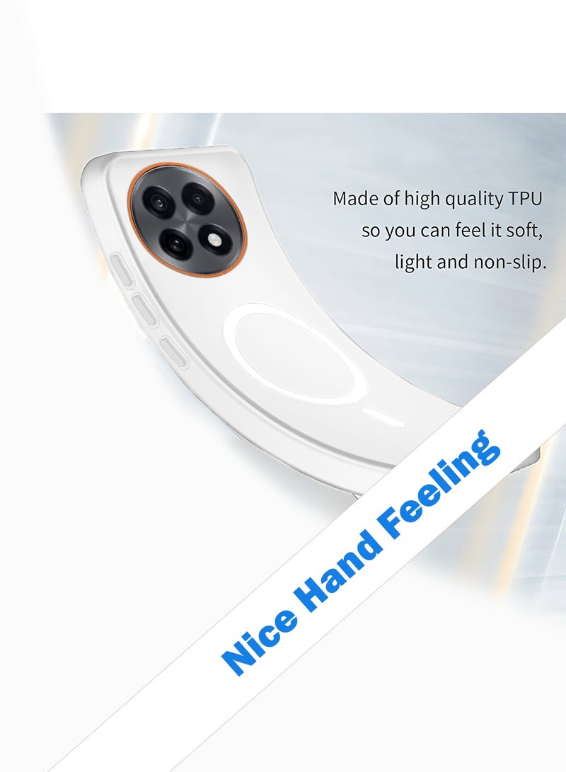 دبليو تيك جراب غطاء أنيق مخصص لـ OnePlus 13R 5G 2025 / OnePlus Ace 5 / OnePlus Ace 5 Pro 5G 2024 هجين شفاف مع شاحن مغناطيسي وحواف كاميرا مرتفعة (MCMPMN) - أبيض - Image 3