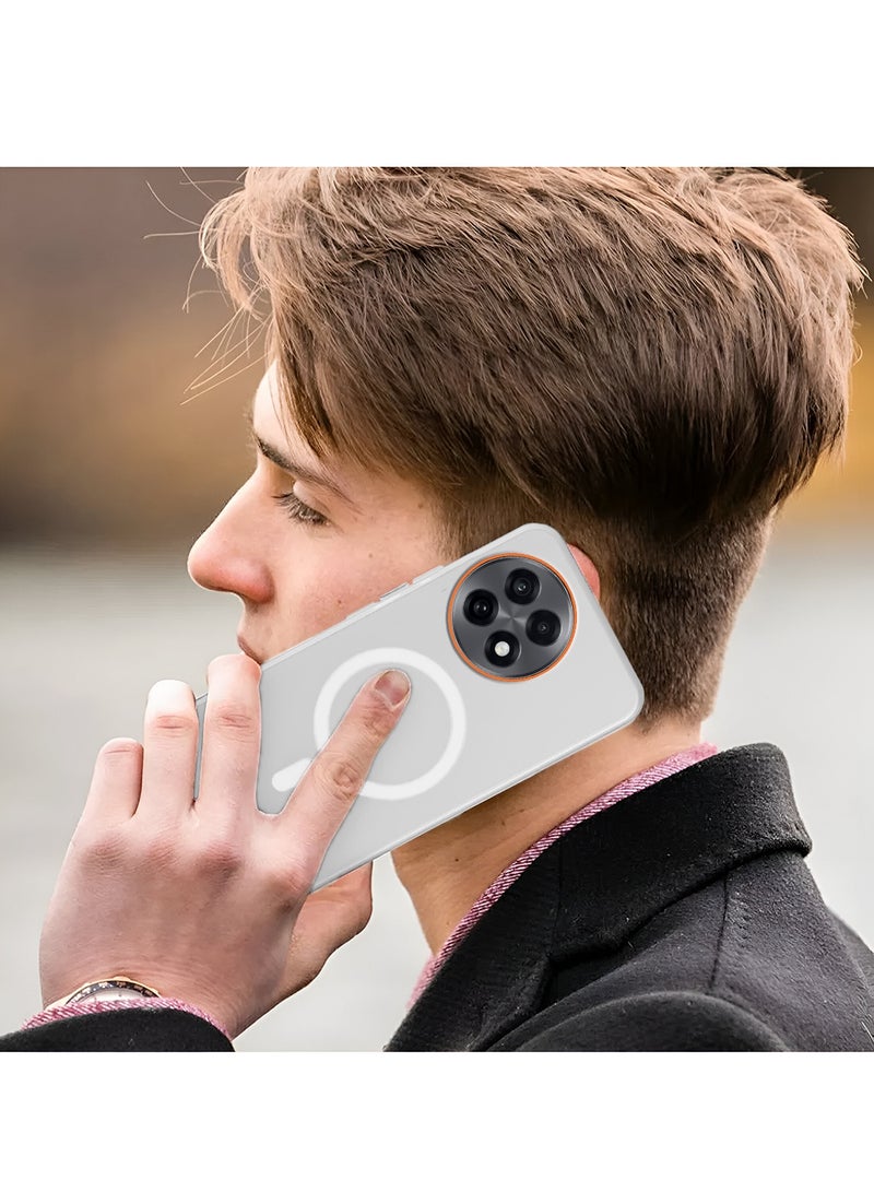 دبليو تيك جراب غطاء أنيق مخصص لـ OnePlus 13R 5G 2025 / OnePlus Ace 5 / OnePlus Ace 5 Pro 5G 2024 هجين شفاف مع شاحن مغناطيسي وحواف كاميرا مرتفعة (MCMPMN) - أبيض - Image 5