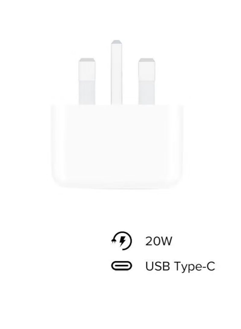 حزمة 2 في 1 مكونة من محول طاقة USB-C بقدرة 20 وات وكابل USB-C إلى Lightning بطول 1 متر أبيض - Image 5