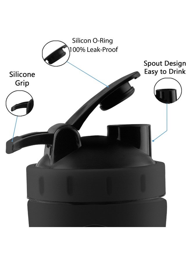 BURRDOFF BURRDOFF [VISIBLE WINDOW Protein Shaker Bottle, Gym Shaker Steel Shaker Bottle Gym Shaker Bottle shaker bottles for protein shake gym protein shaker bottle (Matt Black)  - Image 5