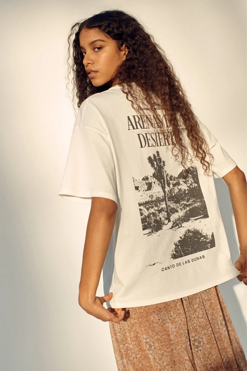 H&M Oversized print-motif T-shirt