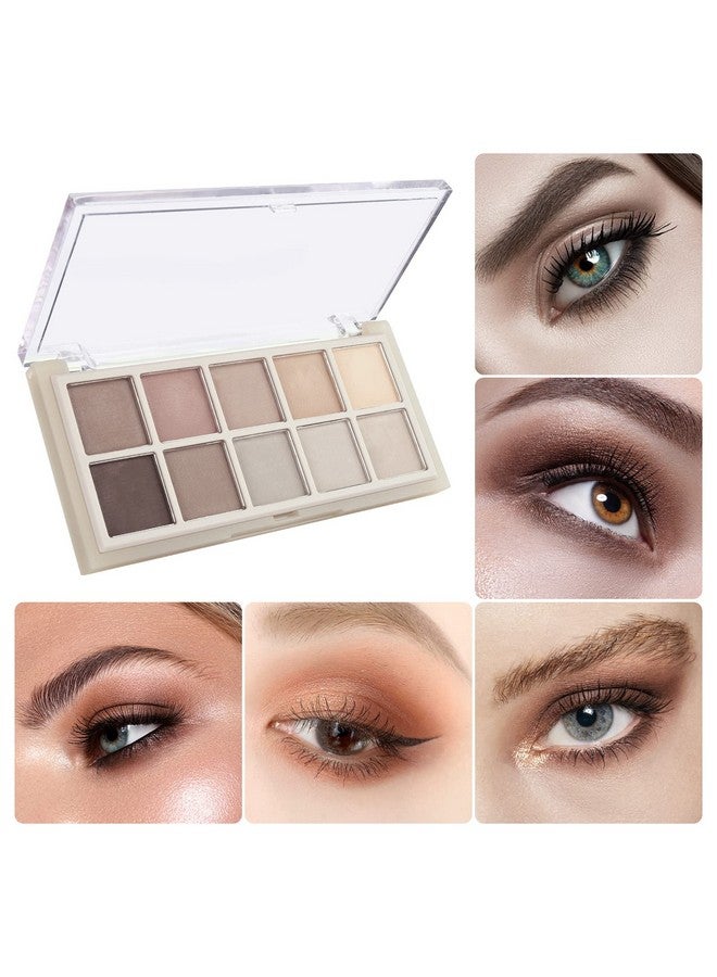 KYDA 10 Colors Eye Shadow Palette Kit Matte&Glitter Eyeshadow Makeup Light Dark Shades Eye Shadow Lasting Smudgeproof High Pigment Eyeshadow Powder With Eyeshadow Brush04 - Image 4