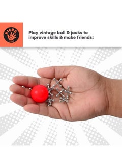Kicko Kicko Metal Jacks Game Set - 12 Packs of Jacks Game for Kids with Metallic Jacks and Ball - Retro Kids Toys for Indoor/Outdoor Play - Fun Metal Jacks and Ball Set for Parties and Favors  - Image 4