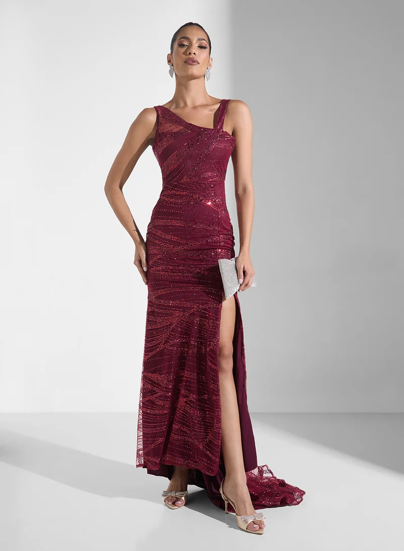 Namshi x Sequin Slit Dress